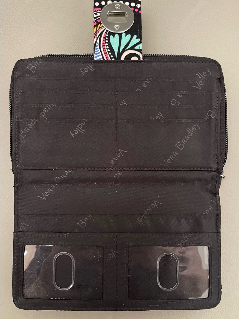 Vera Bradley Quilted Turn Lock Wallet in Retired Bandana Swirl Pattern - Picture 7 of 8